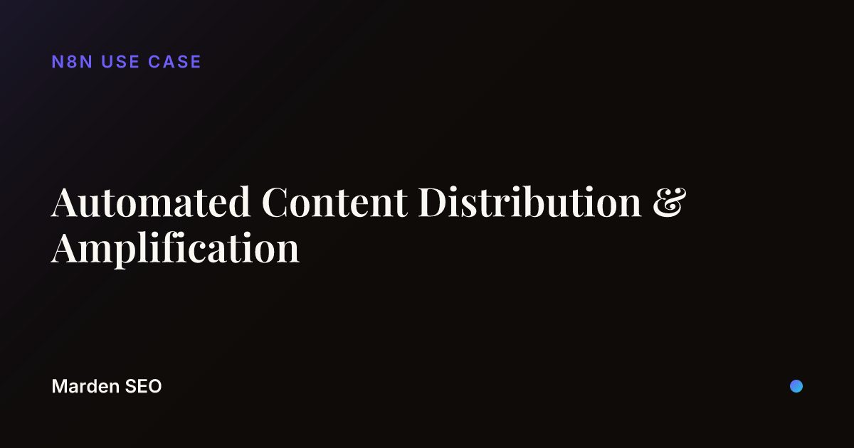 Automated Content Distribution & Amplification